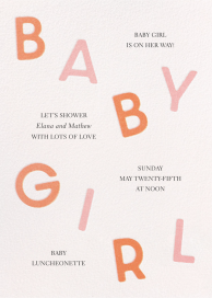 Falling Letters - Baby Girl by Paperless Post