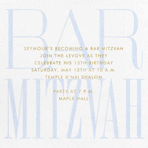 Mitzvah Type - Bar & Bat Mitzvah Invitation by Paperless Post