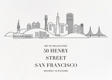 City Skyline View - Announcement by Paperless Post