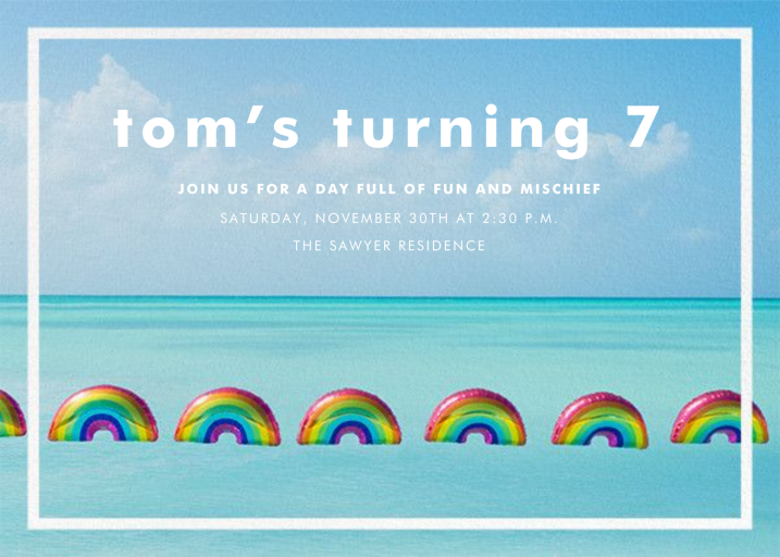 Rainbow Balloons - Birthday Invitation by Gray Malin