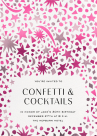 Pink Star Confetti Sprinkled Invitation