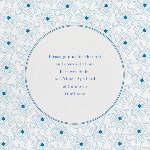 Star Of David Pattern - Hanukkah Invitation by Paperless Post