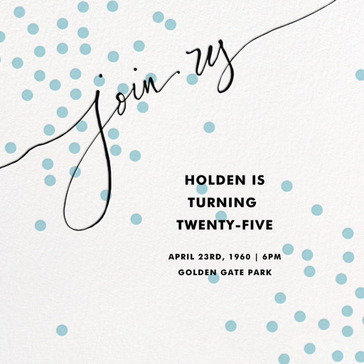 Join Us (Dots) - Birthday Invitation by Linda and Harriett