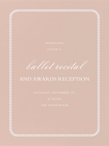 Leaf Inner Bevel Border - Recital Invitation by Paperless Post