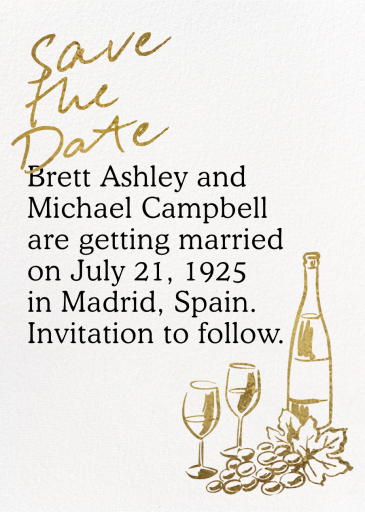 Vino Toast - Save the Date by Paperless Post