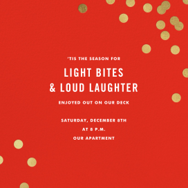 Red Gold Confetti Invitation