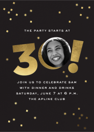 Golden Sparkle - 30th Birthday Invitation by Cheree Berry Paper & Design