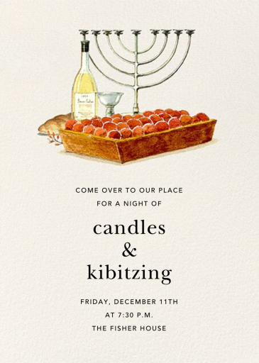 Antique Menorah - Winter Party Invitation by Felix Doolittle