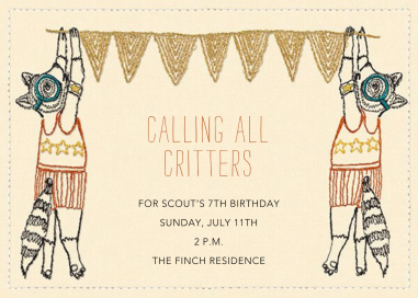 Critter Call - Birthday Invitation by Coral & Tusk