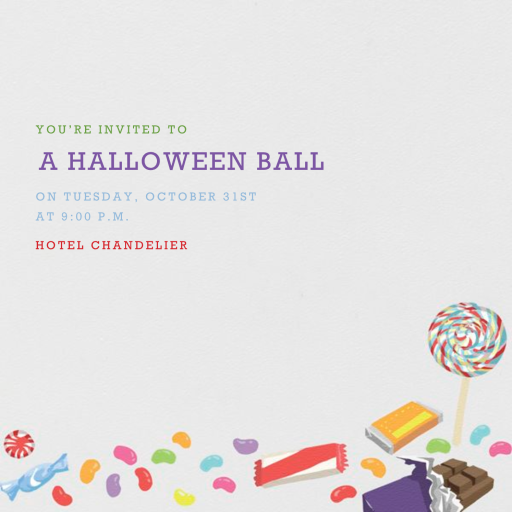 Halloween Candy Pile Invitation