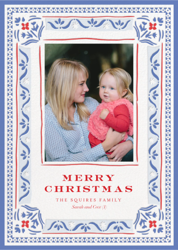 Blue Pattern Frame - Holiday Card by Cheree Berry Paper & Design