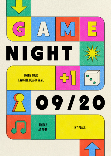 Board Games - Game Night Invitation by Paperless Post