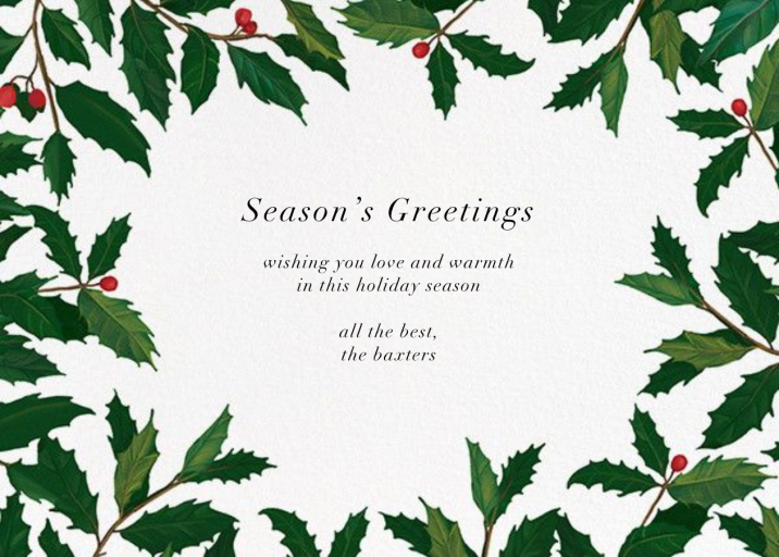 English Holly (Border) - Christmas Party Invitation by Paperless Post