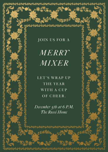 Opulent Border - Holiday Party Invitation by Martha Stewart