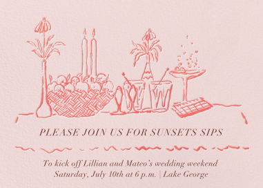 Pink Tablescape - Welcome Party Invitation by Iris + Marie