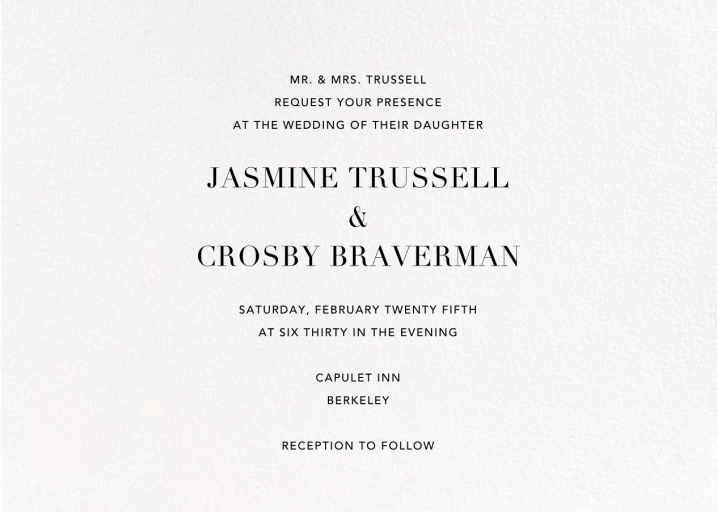 Foil Love Script (Double Sided) - Invitation by Paper Source - Back