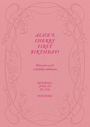 Pink Cherry Blossom Invitation