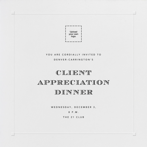 Square Embossed Corners - Appreciation Event Invitation by Paperless Post