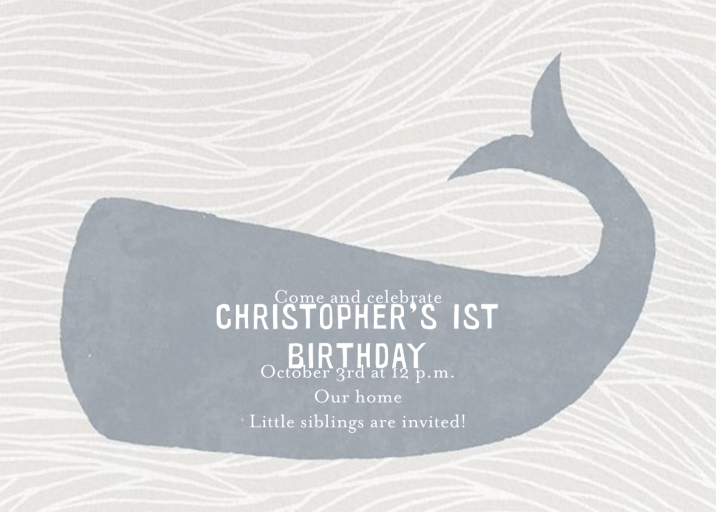 Vintage Whale - First Birthday Invitation by Paperless Post
