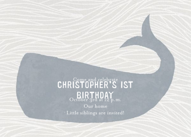 Vintage Whale - First Birthday Invitation by Paperless Post