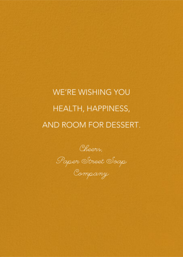 Golden Garden (Marsha Robinson) - Business Thanksgiving Card by Red Cap Cards - Back