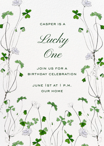 Watercolor Clover Border Invitation