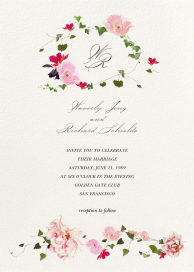 Floral Vine Monogram - Wedding Invitation by  Monique Lhuillier