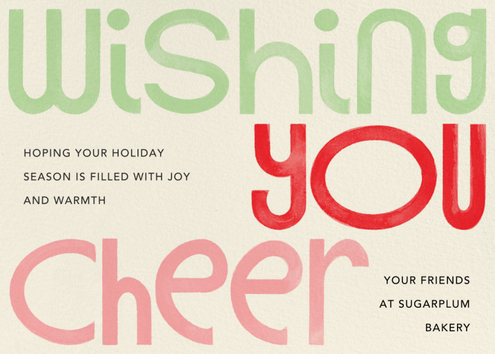 Wishing You Cheer - Business Holiday Card by Paperless Post