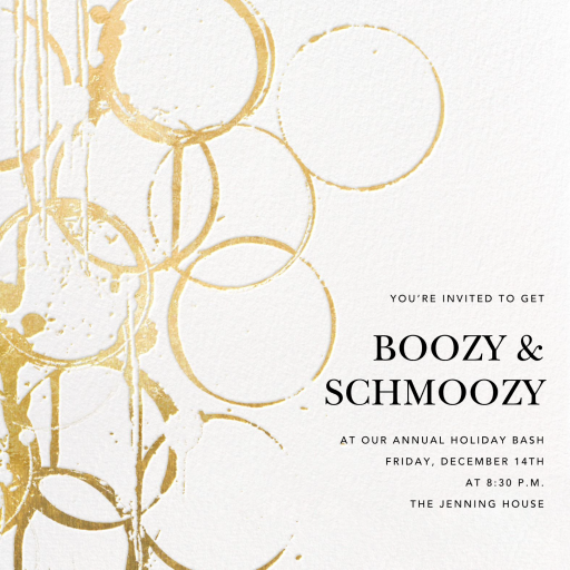 Metallic Circles Watermark - Cocktail Party Invitation by Kelly Wearstler