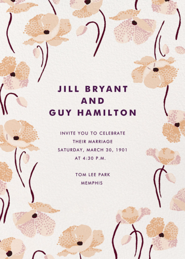 Minimalist Poppy Border Invitation