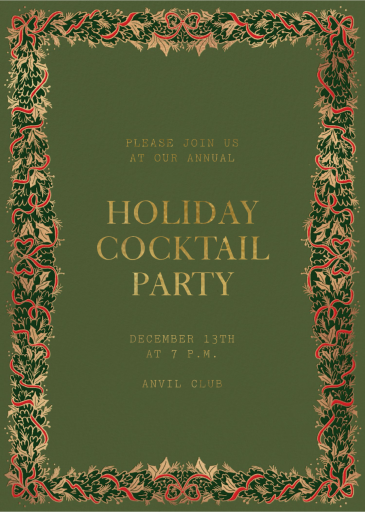 Garland Frame - Holiday Cocktail Party Invitation by Paperless Post