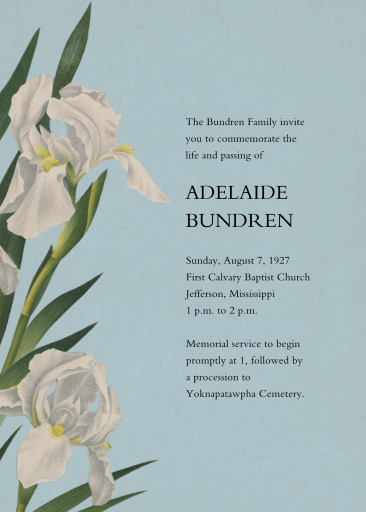 Peeking Petals - Celebration of Life Invitation by John Derian