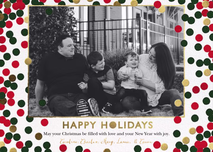Sprinkled Confetti (Horizontal) - Holiday Card by Paperless Post