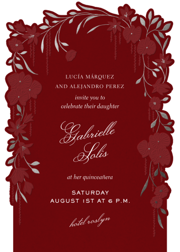 Enchanted Garden Frame - Quinceañera Invitation by Paperless Post