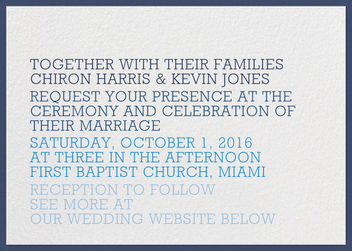 Ombre Invitations - Wedding Invitation by The Indigo Bunting