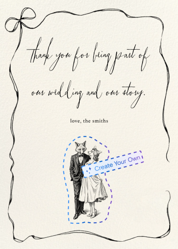 Bow Border (Custom Magic Art) - Thank You Card by Paperless Post