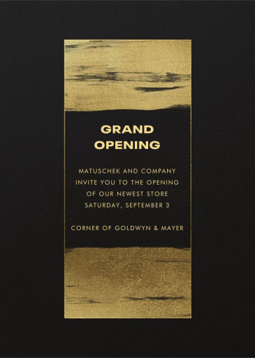 Gold Brushstroke - Launch Party Invitation by Paperless Post