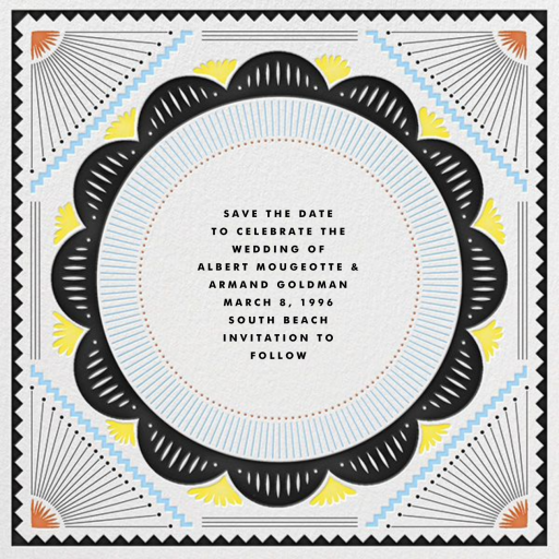 Santa Fe Border (Save the Date) - Invitation by The Indigo Bunting