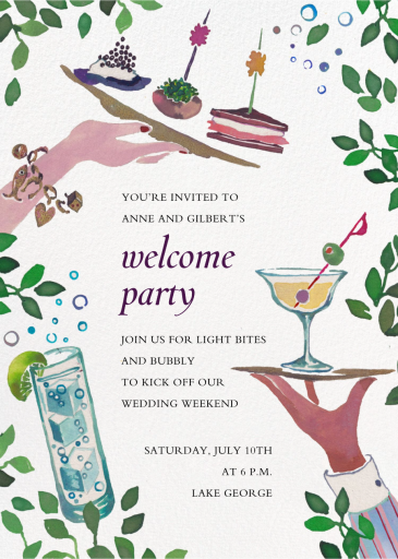 Cocktail Platters - Welcome Party Invitation by Happy Menocal
