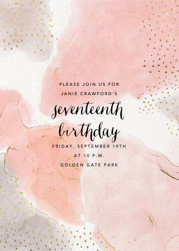 Ethereal Wash - Birthday Invitation by Ashley G
