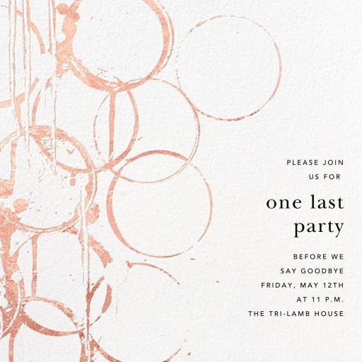 Metallic Circles Watermark - Graduation Party Invitation by Kelly Wearstler