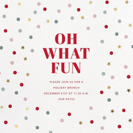 Spots and Stars - Holiday Luncheon Invitation by Sugar Paper