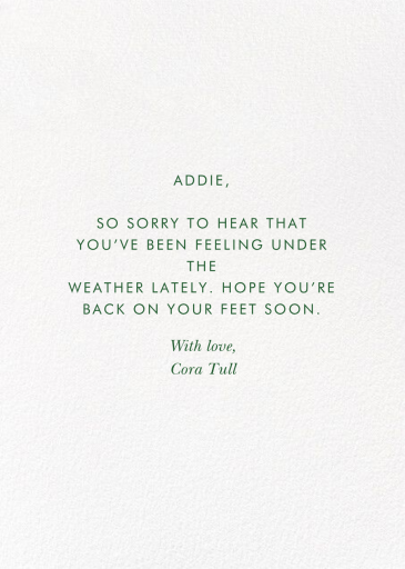 Indigo Sympathy - Get Well Soon Card by Rifle Paper Co. - Back