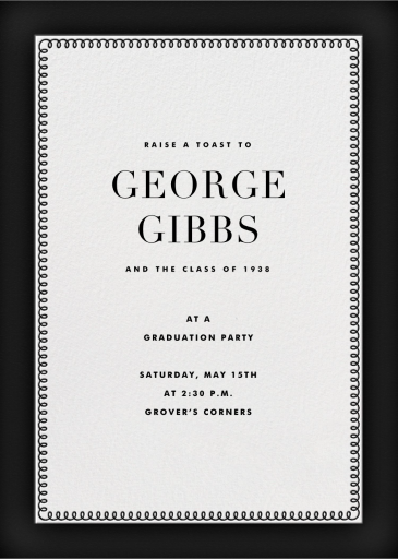 Bold Line (Tall) - Graduation Party Invitation by The Indigo Bunting