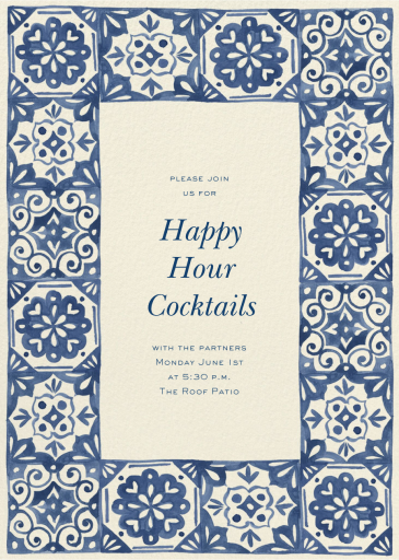 Amalfi Tiles - Happy Hour Invitation by Paperless Post