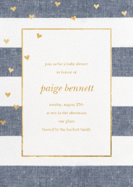 Chambray Stripe with Hearts - Baby Shower Invitation by Sugar Paper