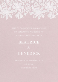 Leaf Lace I - 50th Anniversary Invitation by Oscar de la Renta
