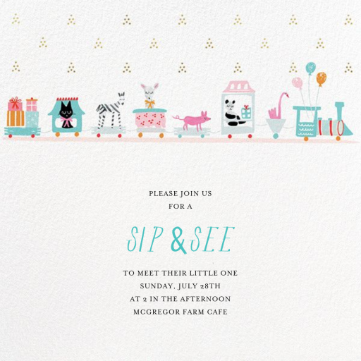 Round in Circles - Sip and See Invitation by Mr. Boddington's Studio - Back