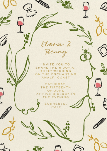 Italian Whimsy - Invitation by Pulp Templates Co.