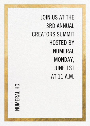 Simple Gold Border - Seminar Invitation by Paperless Post